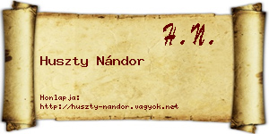 Huszty Nándor névjegykártya