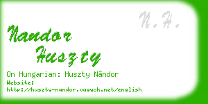 nandor huszty business card