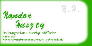 nandor huszty business card